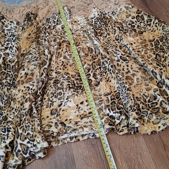 Vintage Newport News Jeanology Denim Leopard Animal Lace Maxi Skirt Size 8 - Picture 6 of 6